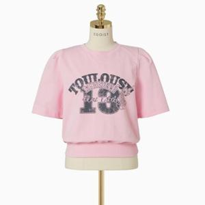 [에고이스트] [BLUE LABEL] 프린트 볼륨 스웨트 반팔 티셔츠 ER2OTH07