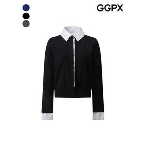 [GGPX]배색 카라 니트 가디건 (GP4KG005F)