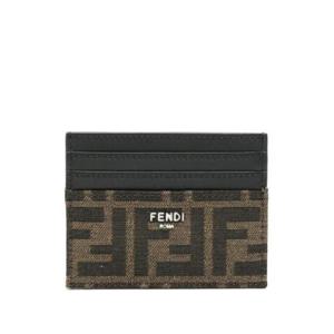 펜디 메탈 로고 레더 캔버스 카드 지갑 1939957