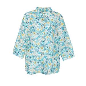 [몬테밀라노]플라워 나염 아사면 카라블라우스 QL506B1638A