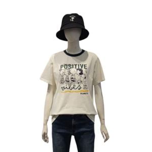 [클라이드]여성 스누피 넥배색 반팔 티셔츠 FPCTS871F