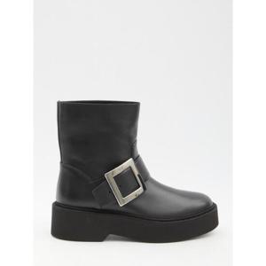 ROGER VIVIER Viv Rangers 하이 바이커 부티 RVW74038980B999