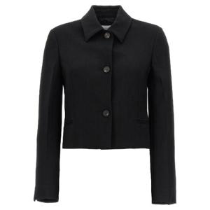 FERRAGAMO 싱글 브레스티드 쇼트 재킷 0763622BLACK