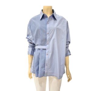 [시에로]허리조임 스트라이프 믹스 셔츠 SH1SHF232