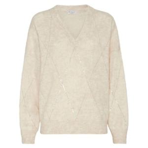 Brunello Cucinelli V넥 시퀸 스웨터 MBP110802CYU40