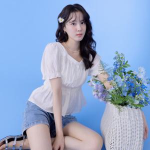 [로엠]스퀘어넥 셔링 블라우스(2colors)_RMBLE26R23