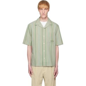 25 SS Maison Kitsune 남성 그린 리조트 셔츠 251389M192009