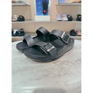 [FITFLOP][고목] FFSO5E730BK 25S S 버클 텀블드 블랙 레더 남성 슬라이드
