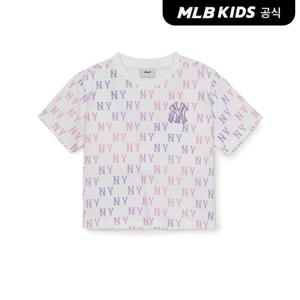 [MLB키즈 공식] 썸머 모노그램 여아 크롭 티셔츠 NY (L.Pink) 7FTSM0253-50PKL