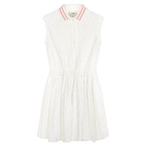 펜디 KIDS 25SS 화이트 FF 로고 슬리브리스 칼라 원피스 JFB770 ATS2 F0TU9/9A,10A