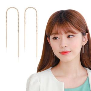 [미니아트] 14K GOLD 송송 롱체인 롱귀걸이   G664