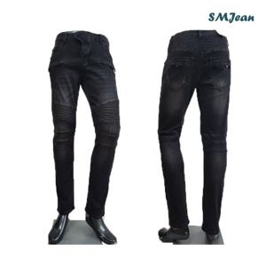 SMJ136링클 블랙 바이크 슬림핏 남자 청바지 남성 스판 프리미엄