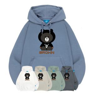 엘라모 기모H 브라운베어 후드 남녀공용 빅사이즈 M-4XL