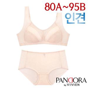 [판도라by비비안]인견 노와이어 등살보정 브라팬티2종(PB7132)