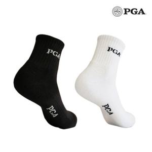 PGA 남성 골프 스포츠 중목 압박 쿠션 이중바닥 3족 세트 양말