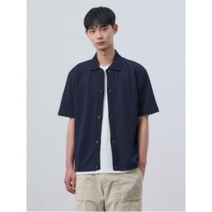 [빈폴멘] 부클 셔츠형 반소매 티셔츠  네이비 BC4342N02R