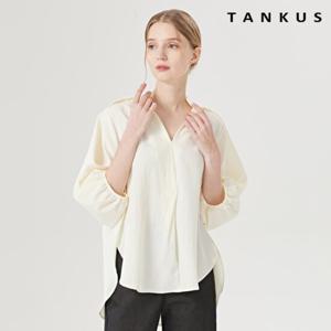 [탱커스]노카라 트임 벌룬 소매 오버 블라우스 (TW1BL018L0)
