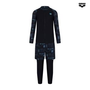 아레나 지오 아동 레저 집업 래쉬가드 세트 A4BB1BS04 BLK