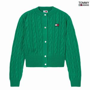 타미진스 장원영 오버핏 TOMMY 뱃지 케이블 가디건 T32E6KCD10TWT2