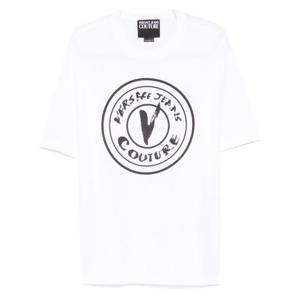베르사체 반팔 티셔츠 78GAHE08 CJ00E 003 WHITE BLACK