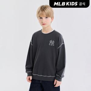 [택가59,000원][MLB키즈]바시티 스트릿 쿠퍼스 로고 맨투맨 NY (Charcoal Grey)7AMTV0351-50CGS