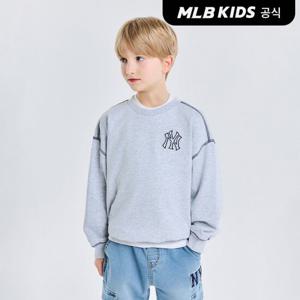 [택가59,000원][MLB키즈]바시티 스트릿 쿠퍼스 로고 맨투맨 NY (L.Melange Grey)7AMTV0351-50MGL