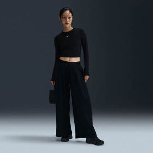 나이키바지 EQJ HF9546-010 나이키 스포츠웨어 컬렉션 여성 미드라이즈 플리츠 프렌치 테리 팬츠