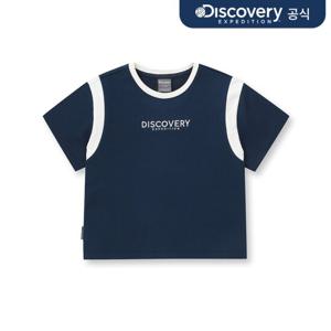 여성 애슬레저 크롭 반팔 (NAVY)   DWTR46041-NYS