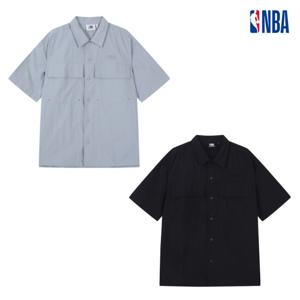 NBA N252SH123P 공용 오버핏 심플 타슬란 반팔 셔츠 자켓 STG