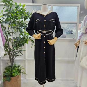 부루앤쥬디 sh06 세라배색니트원피스블랙 BBRDOP101B