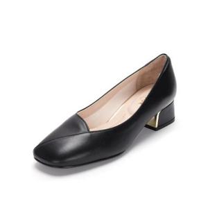 [무크] 여성 사각 사선 펌프스 드레스 구두 4CM 블랙 다크베이지 322154