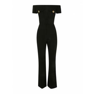 [BALMAIN] 여성 점프수트 OffShoulders 플레어 크레이프 CF1PW130VE170PA 블랙 /8