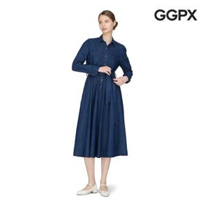 [지지피엑스]카라 반오픈 데님 원피스 (GP3OP033F)
