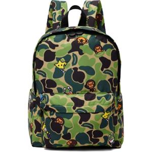 25 SS BAPE 남성 카키 미디엄 뉴 ABC 마일로 올 프렌즈 백팩 251546M166018