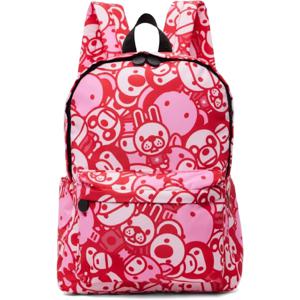 25 SS BAPE 여성 핑크 미디엄 뉴 ABC 마일로 올 프렌즈 백팩 251546F042007