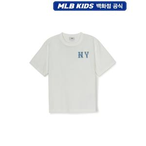 MLB키즈  모노그램 데님 쿠퍼스 빅로고 티셔츠CL (7ATSM095350IVS)