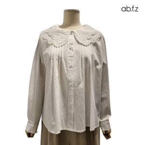 [에이비에프지]빅카라 포인트 긴팔 면 블라우스 APZ1HB45C