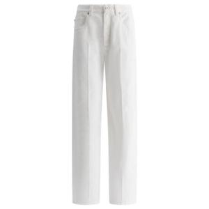 BRUNELLO CUCINELLI 백 로고 패치 화이트 데님 팬츠 1861138