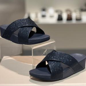 핏플랍 25S/S 루루 글리터 더스트 크로스 여성 슬라이드 FFSO5E253N3 진네이비