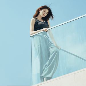 [지오다노] 여자 풀밴딩 스트링 와이드 레이온 바지 415540