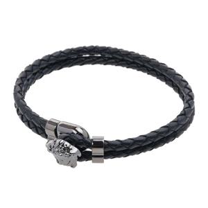 [베르사체] SS25 여성 메두사 로고 레더 팔찌 DG05579 DMTN D41UB