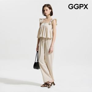 [GGPX] 린넨 브로치 탈부착 뷔스티에 블라우스 투피스 (GP4OP083F)