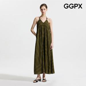 [GGPX] 휴양지룩 기하학 패턴 홀터넥 원피스 (GP4OP089F)