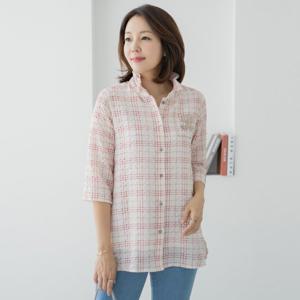 엄마옷 마담4060 루루오픈체크셔츠 여름셔츠 -ZBL2504077-