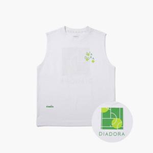 디아도라나시티 KQJ D4221TSL13WHT AIRTEX 테니스 볼 그래픽 슬리브리스 WHITE