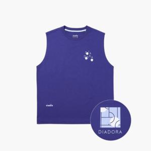 디아도라나시티 KQJ D4221TSL13BLD AIRTEX 테니스 볼 그래픽 슬리브리스 BLUE