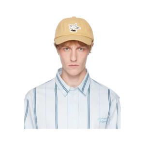 25 SS Maison Kitsune 남성 베이지 바리스타 폭스 패치 볼캡 251389M139010