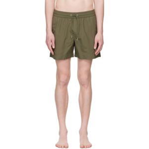 25 SS Maison Kitsune 남성 그린 플래시 폭스 스윔 쇼츠 251389M208001