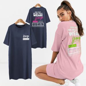 [블론디]WEAR_(55~88)프린팅 면 롱 원피스 반팔티