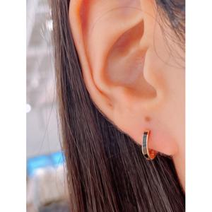 미니골드 14K 원 오닉스 링귀걸이 EONM4024